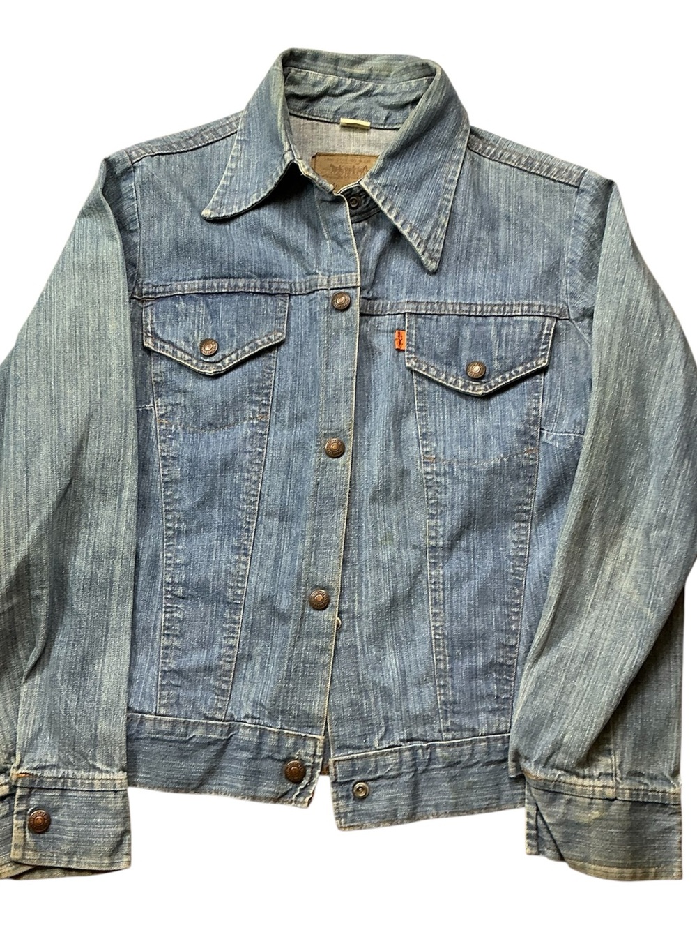Vintage Levi’s orange tab 70s type 2 denim trucker jacket SZ Small